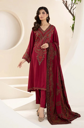 Maria B - Winter 3PC Dhanak Embroidered Suit - SB0217